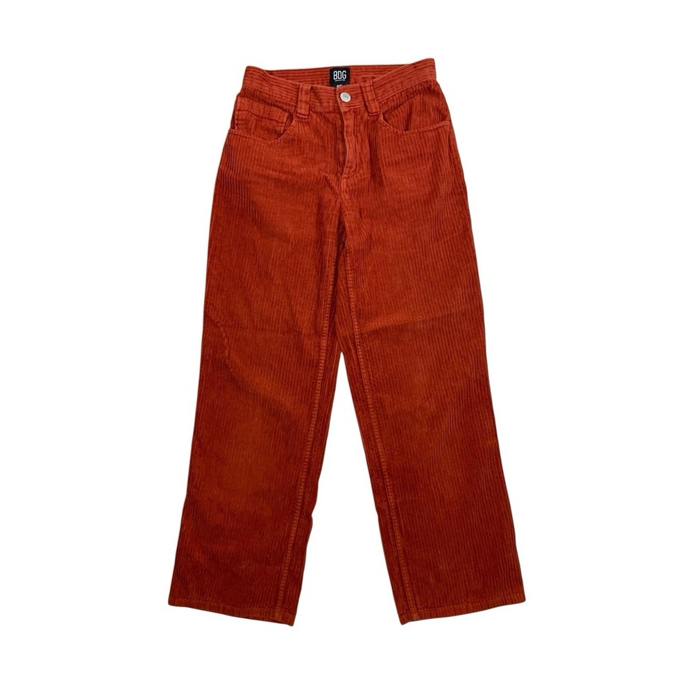 BDG Urban Outfitters Rust Wide Leg Corduroy Cropped Pants Retro 25